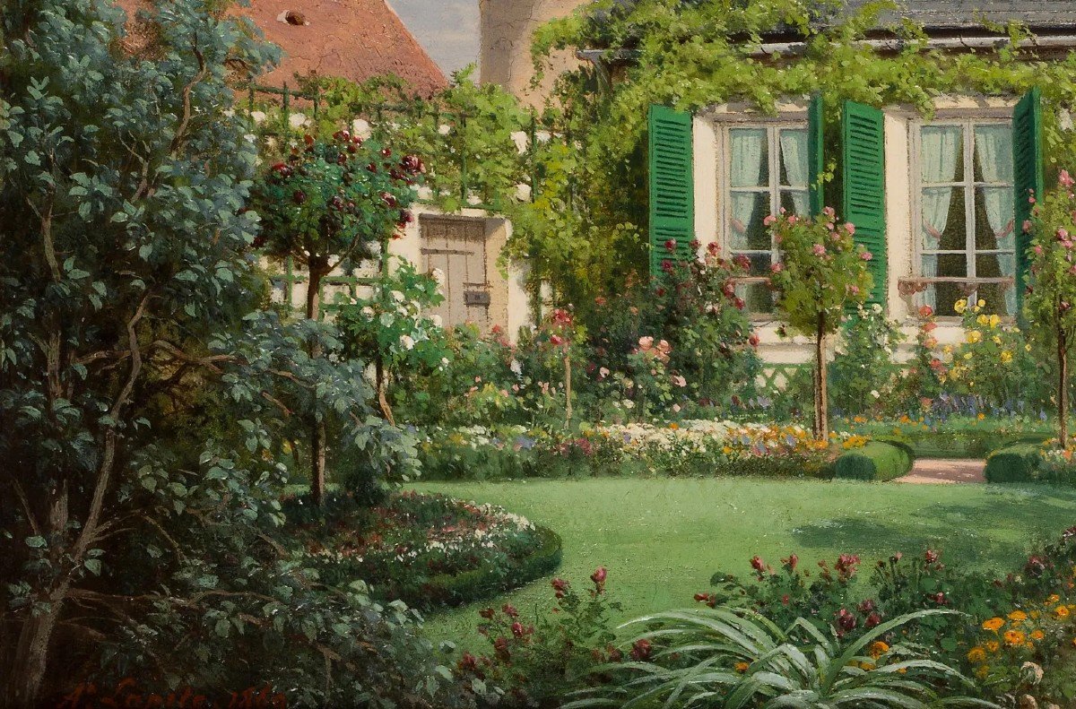 Louis-auguste Lapito (1803-1874) The Flower Garden-photo-2