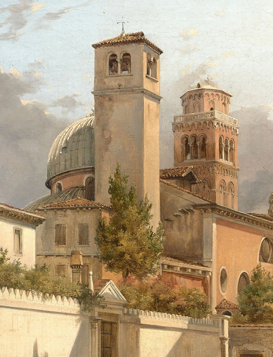 Nordic School Around 1850 - Venice, The Back Of The Saint Roch Church-photo-2