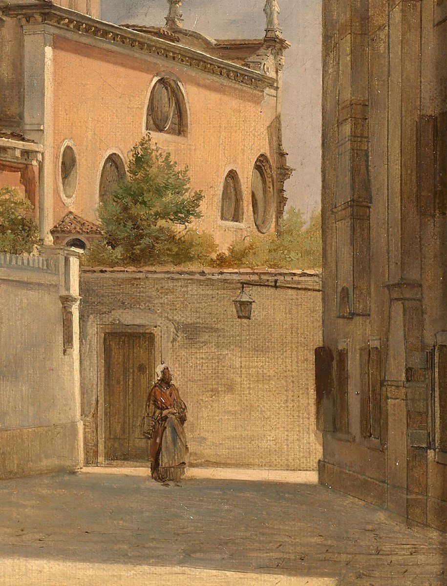 Nordic School Around 1850 - Venice, The Back Of The Saint Roch Church-photo-4
