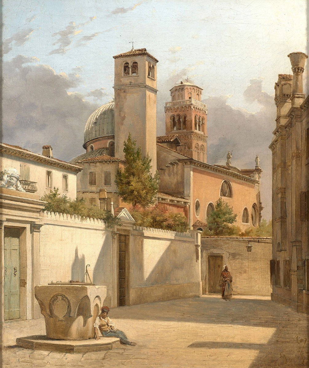 Nordic School Around 1850 - Venice, The Back Of The Saint Roch Church
