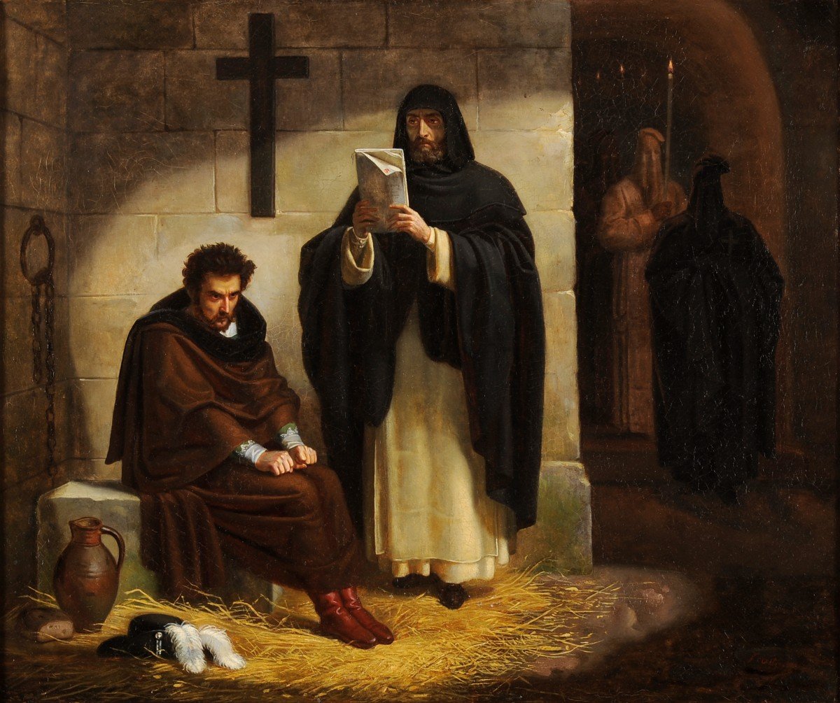 Nicolas Frosté (1790-1856) A Condemned Man Receiving His Sentence – Inquisition Scene