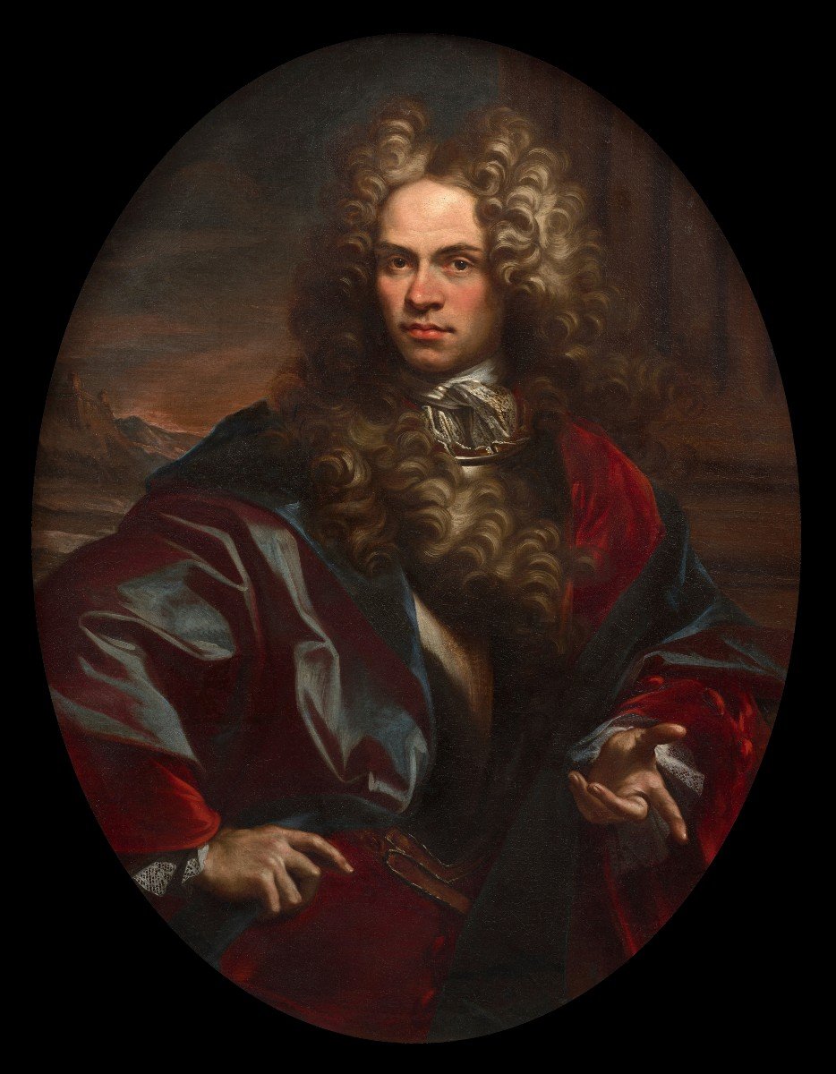 Delle Piane Known As Il Mulinaretto (1660-1745) Portrait Of A Man Genoa-photo-2