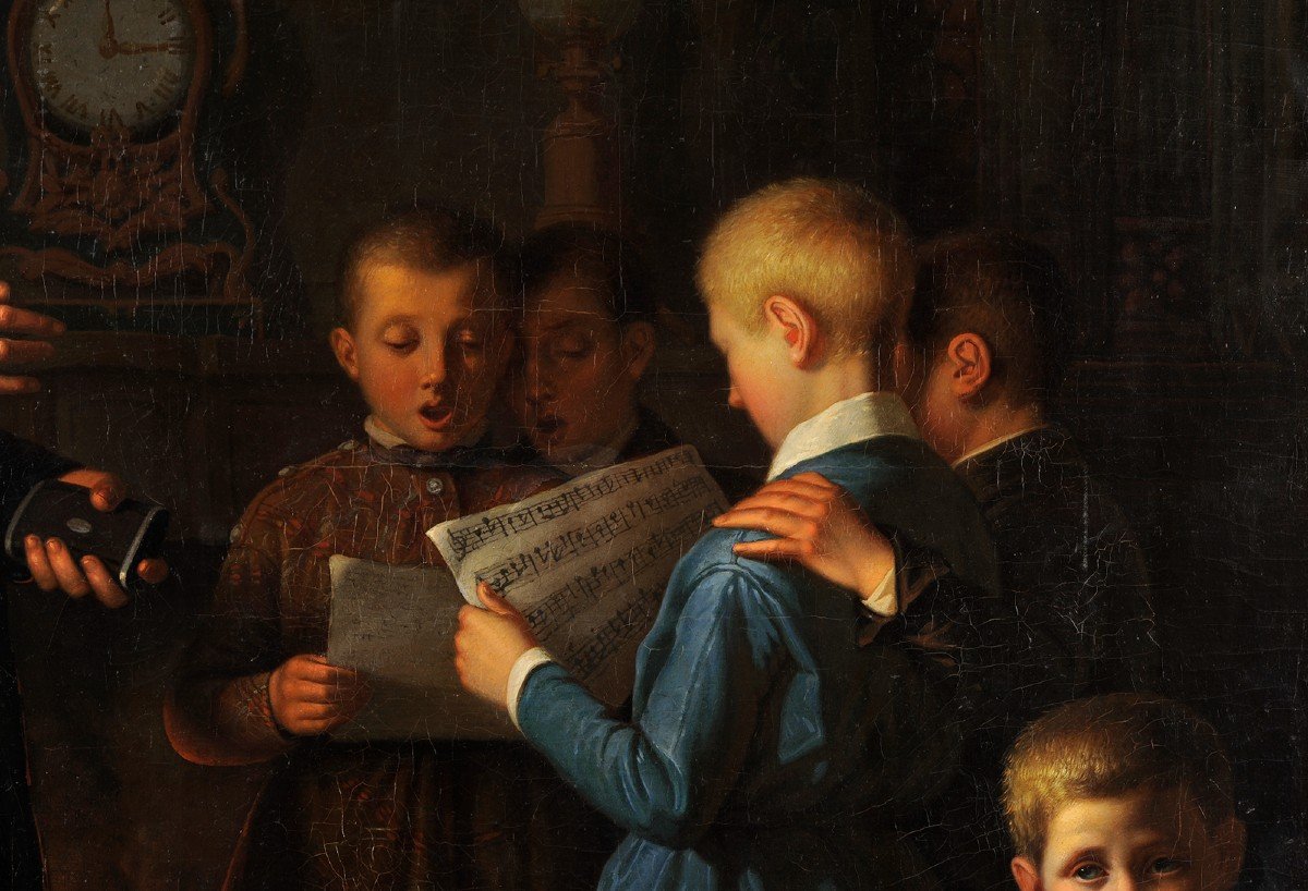 Joseph Castanié (1819-1884) The Music Lesson Of The Choirmaster Rodez Espalion Aveyron-photo-3
