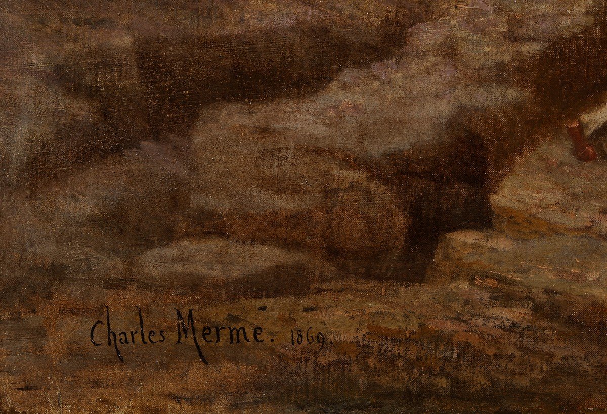 Charles Mermé (1818-1869) The Blessing Of The Coureau De Groix In Larmor Brittany Lorient-photo-4