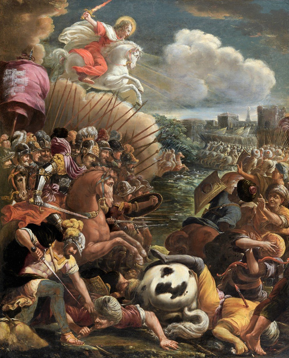 Belisario Corenzio (1558-1646) And Workshop - Saint Jacques Bullfighter At The Battle Of Clavijo