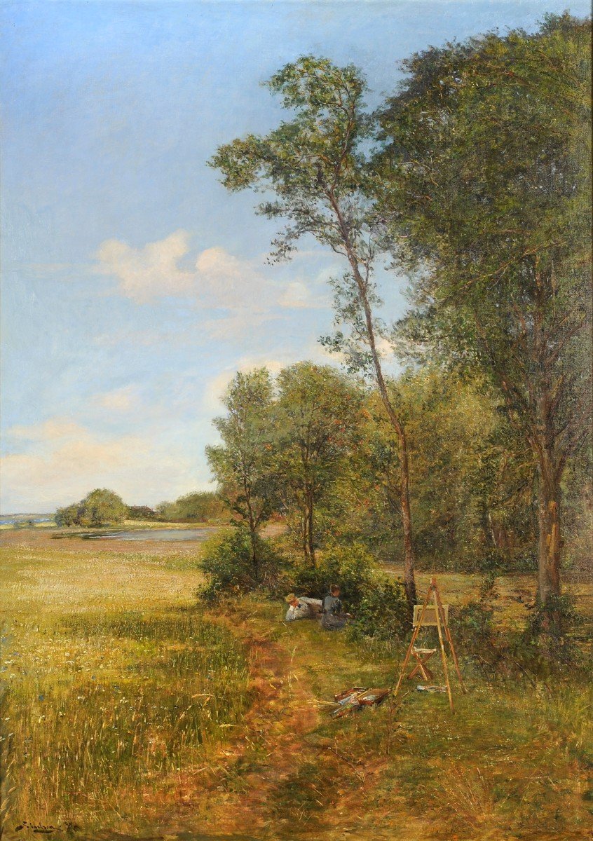 Carl Schlichting-carlsen (1842-1931) The Painter's Rest Denmark-photo-2