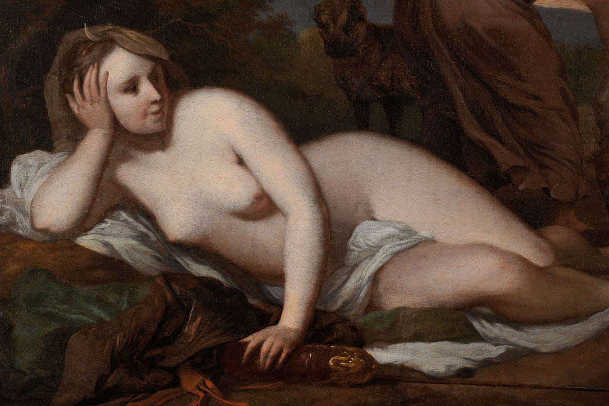 Barend Graat (1628-1709) Diane chasseresse et ses chiens nu Chasse-photo-3