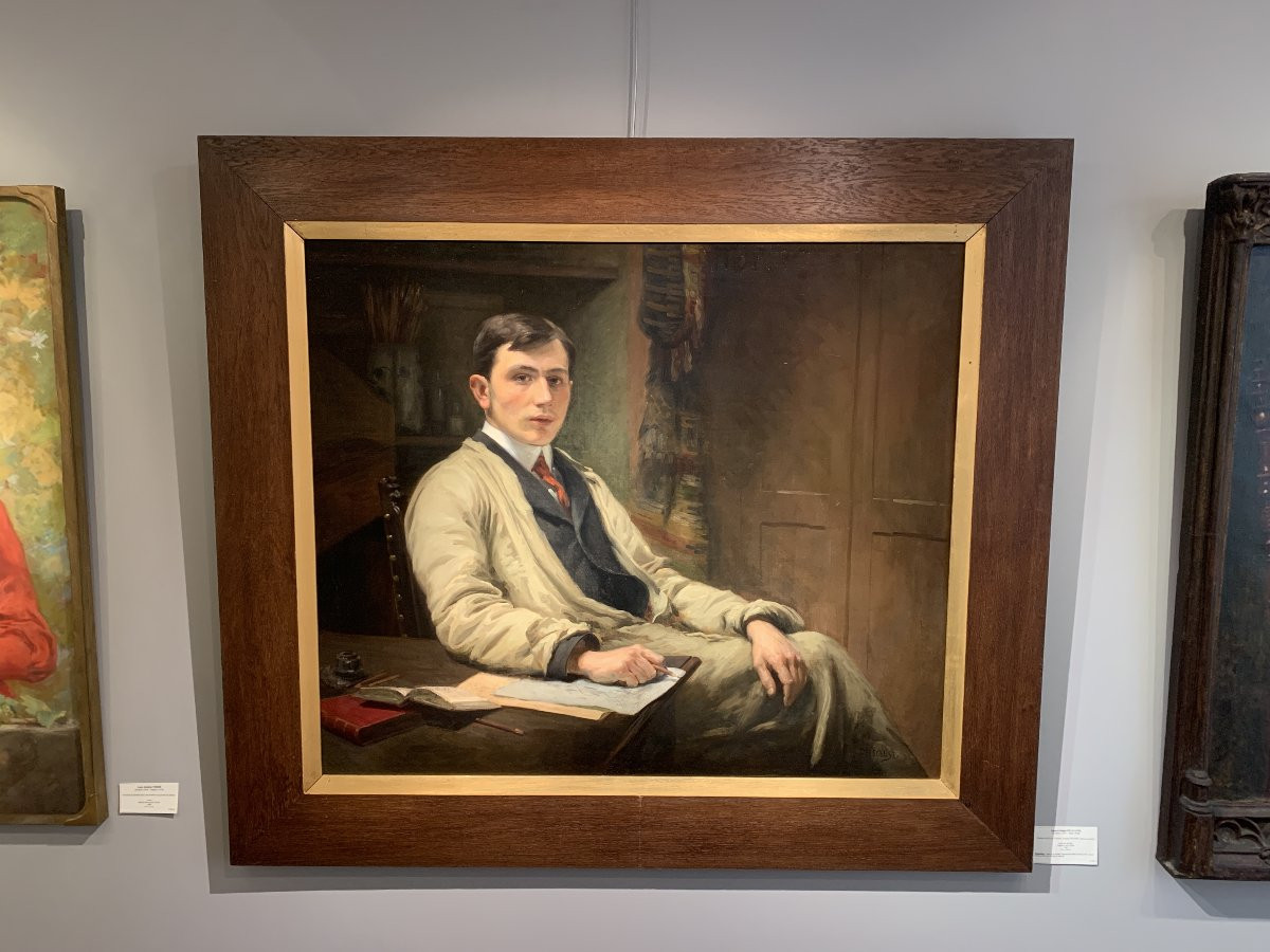 Auguste Delécluse (1855-1928) Portrait du fils de l’artiste, Eugène Delécluse Roubaix-photo-2