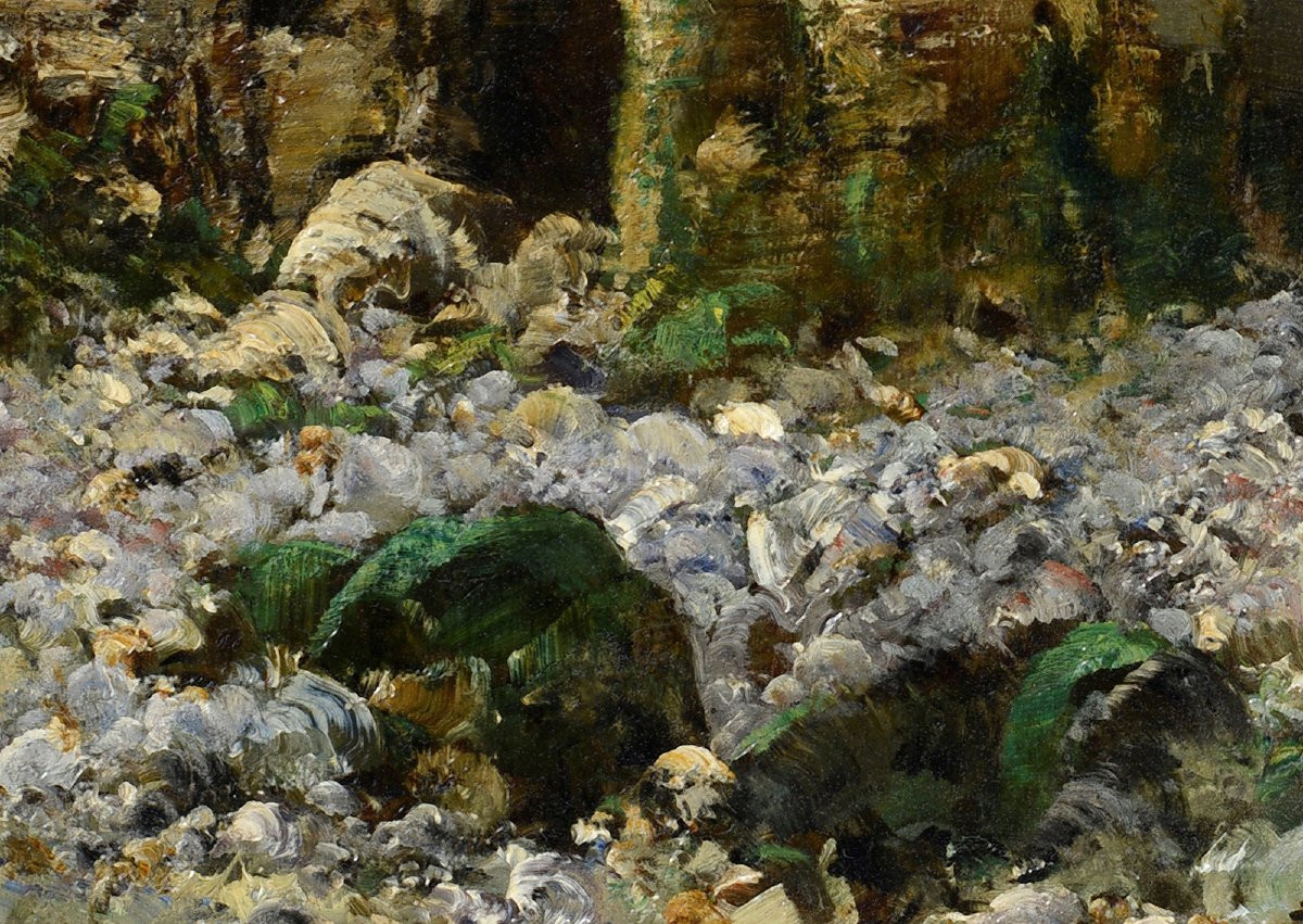 Alexandre Defaux (1826-1900) Yport The Cliff Of Amont Normandy-photo-4