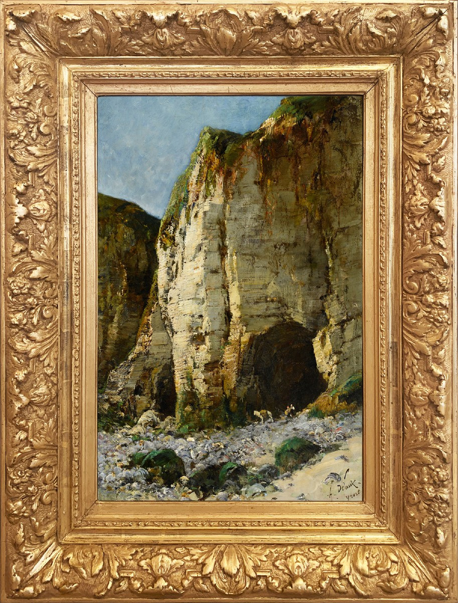 Alexandre Defaux (1826-1900) Yport The Cliff Of Amont Normandy