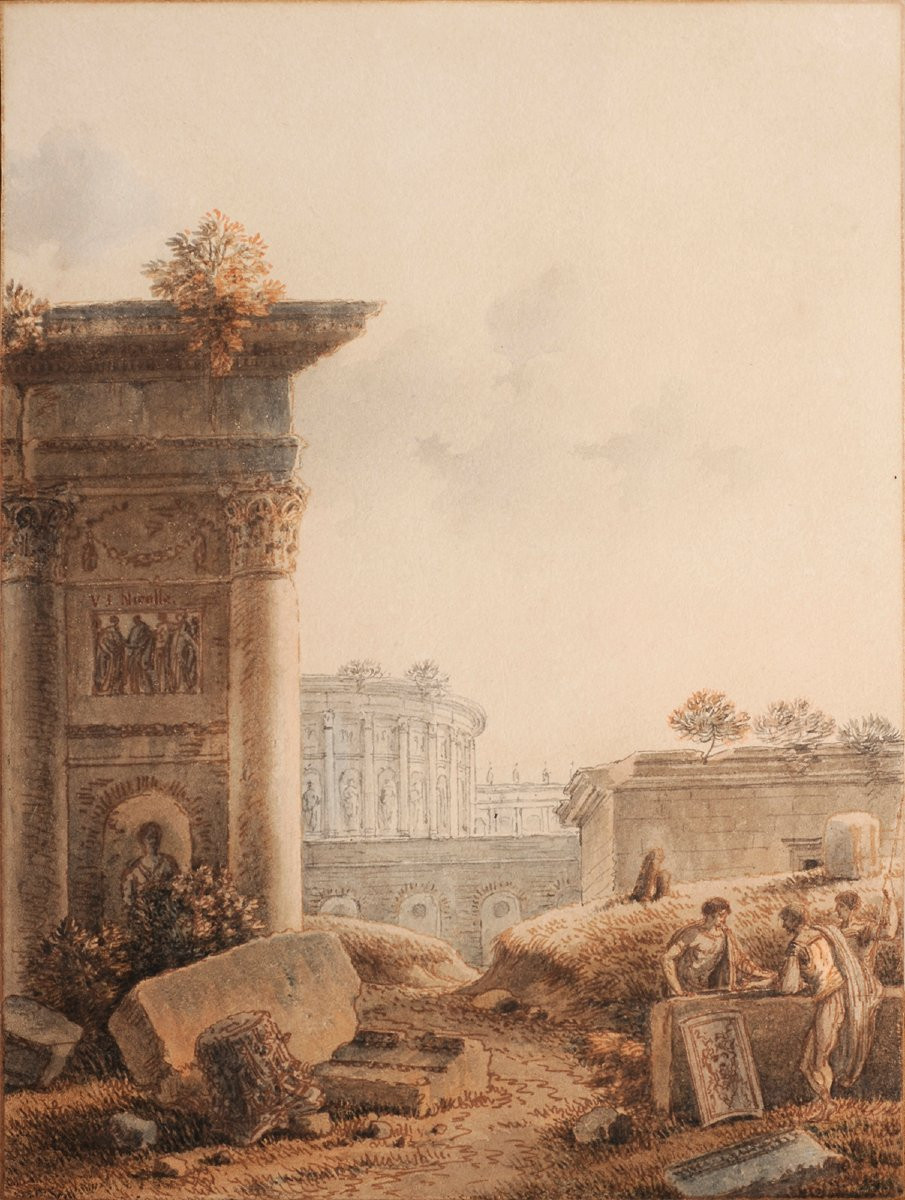 Victor-jean Nicolle (1754-1826) Roman Soldiers In Ancient Architecture-photo-4