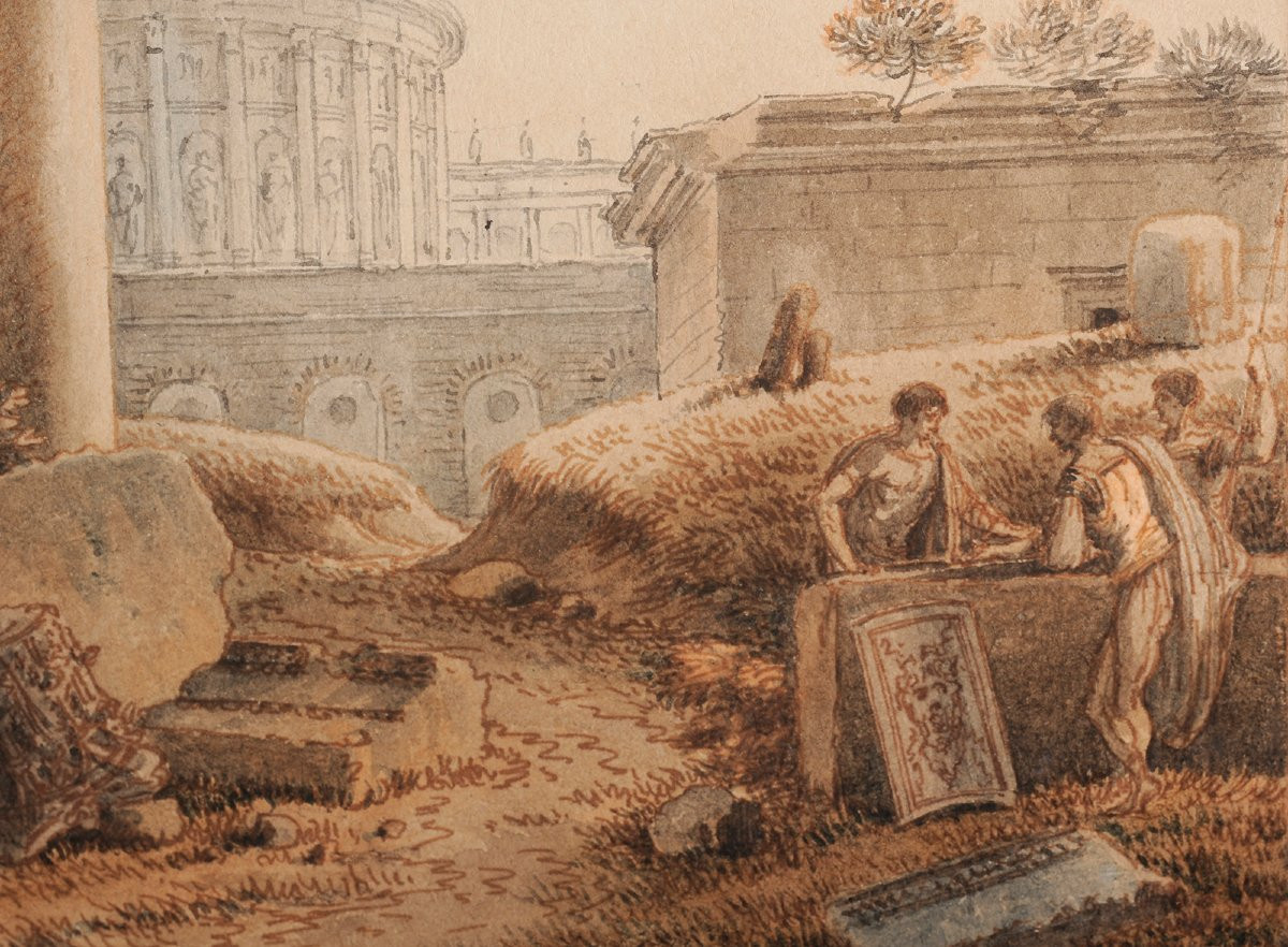 Victor-jean Nicolle (1754-1826) Roman Soldiers In Ancient Architecture-photo-2