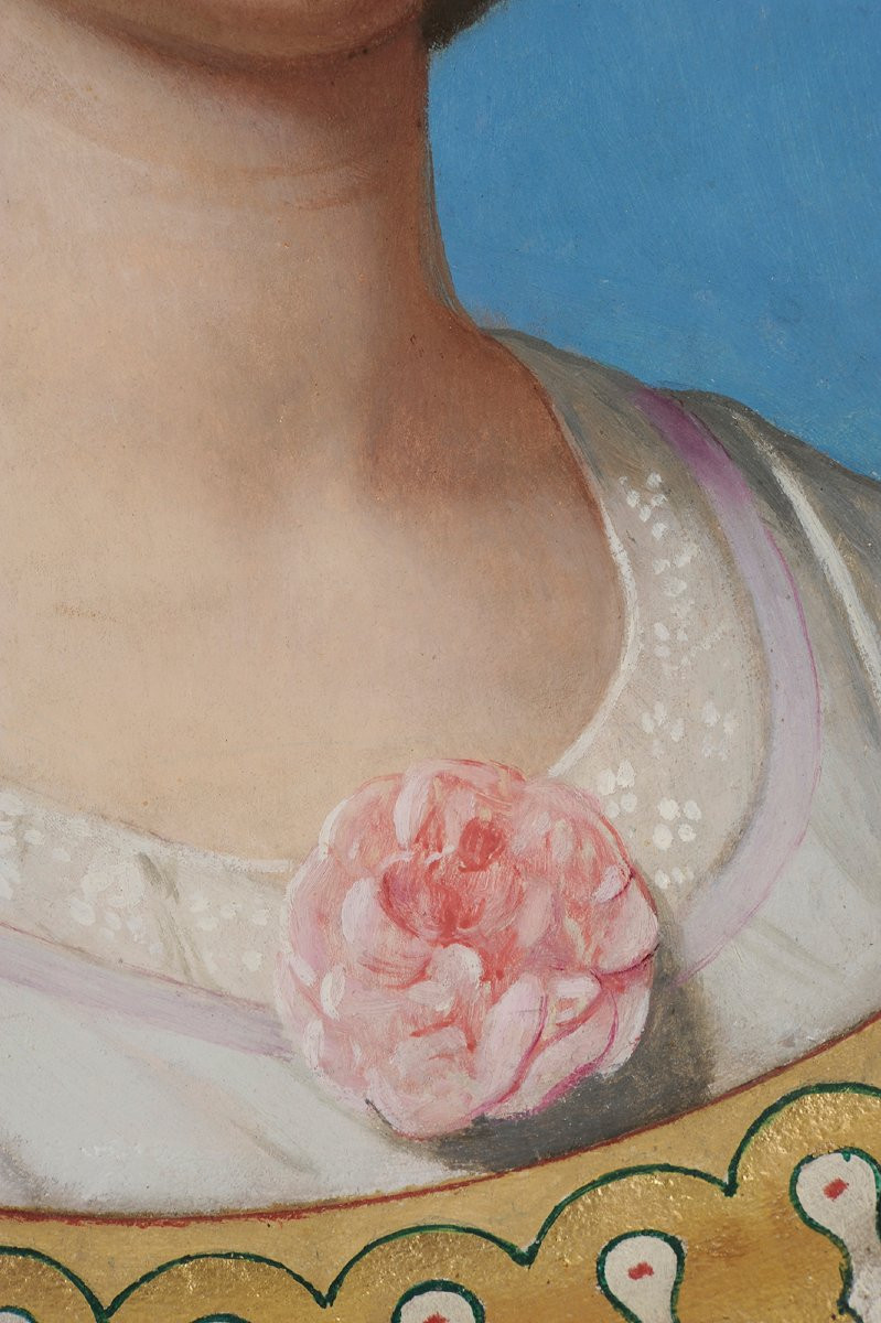 Romain Cazes (1808-1885) Portrait Of A Young Woman-photo-4
