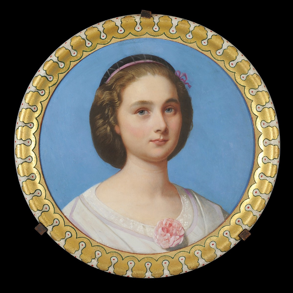 Romain Cazes (1808-1885) Portrait Of A Young Woman