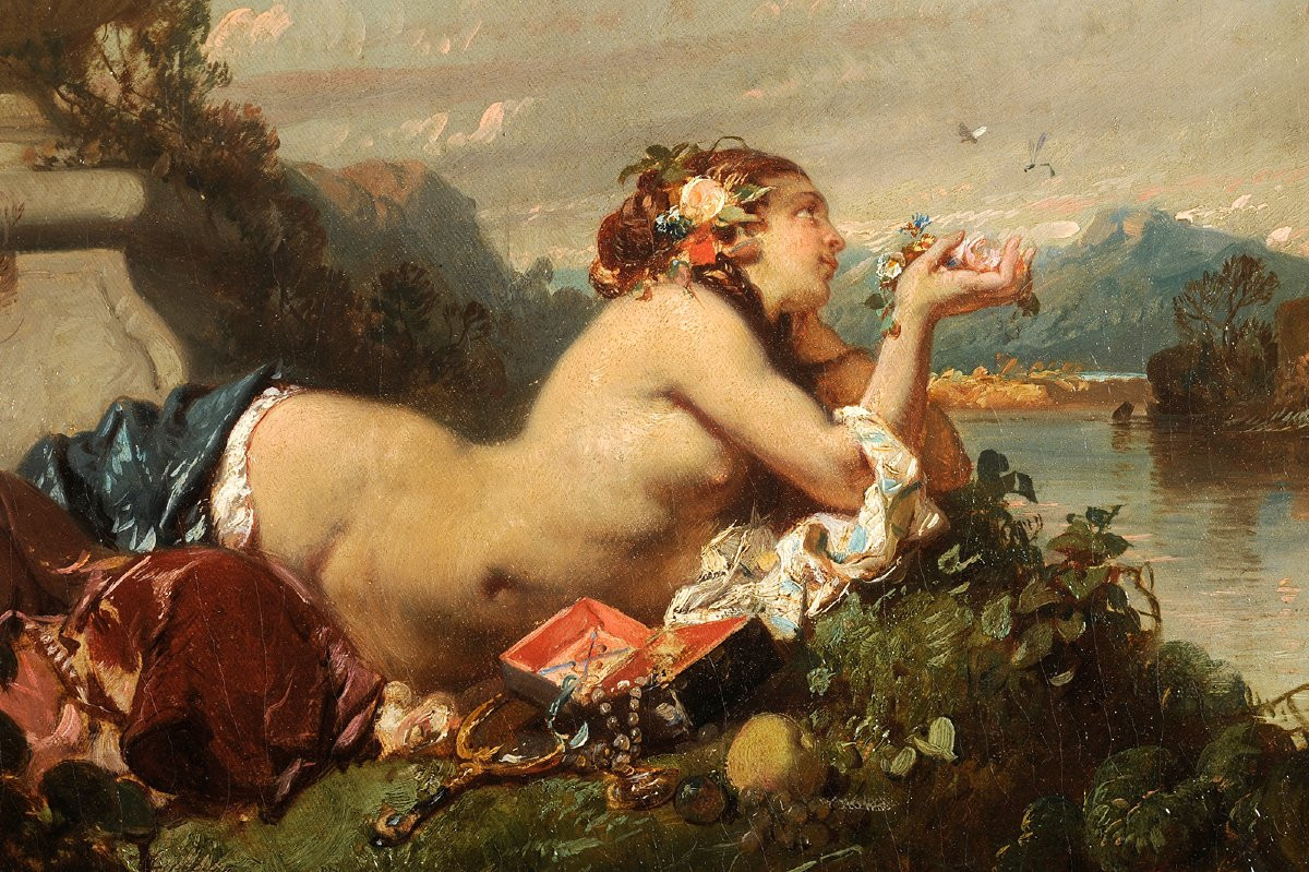 Eugène Le Poittevin (1806-1870) Diane At Rest-photo-3