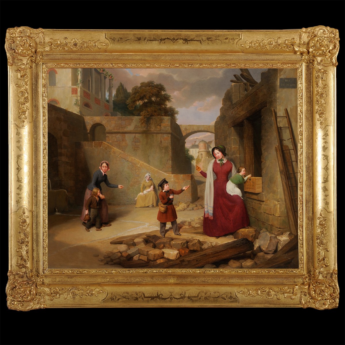 Geoffroy Chocarne (1797-1870) Charity Scene At The Boulogne Fires