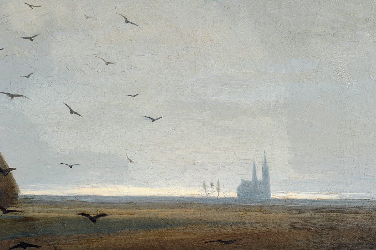 Alexandre Ségé (1819-1885) The Crows, Plain Of Chartres-photo-2