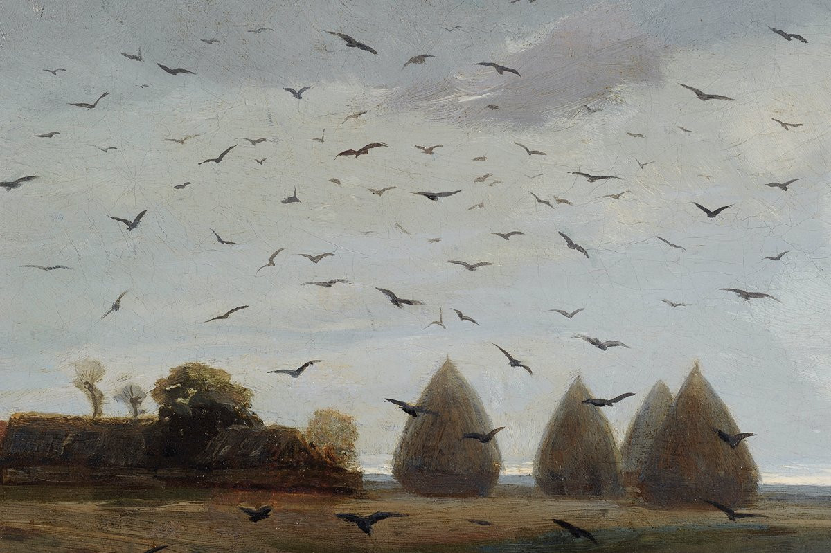 Alexandre Ségé (1819-1885) The Crows, Plain Of Chartres-photo-3