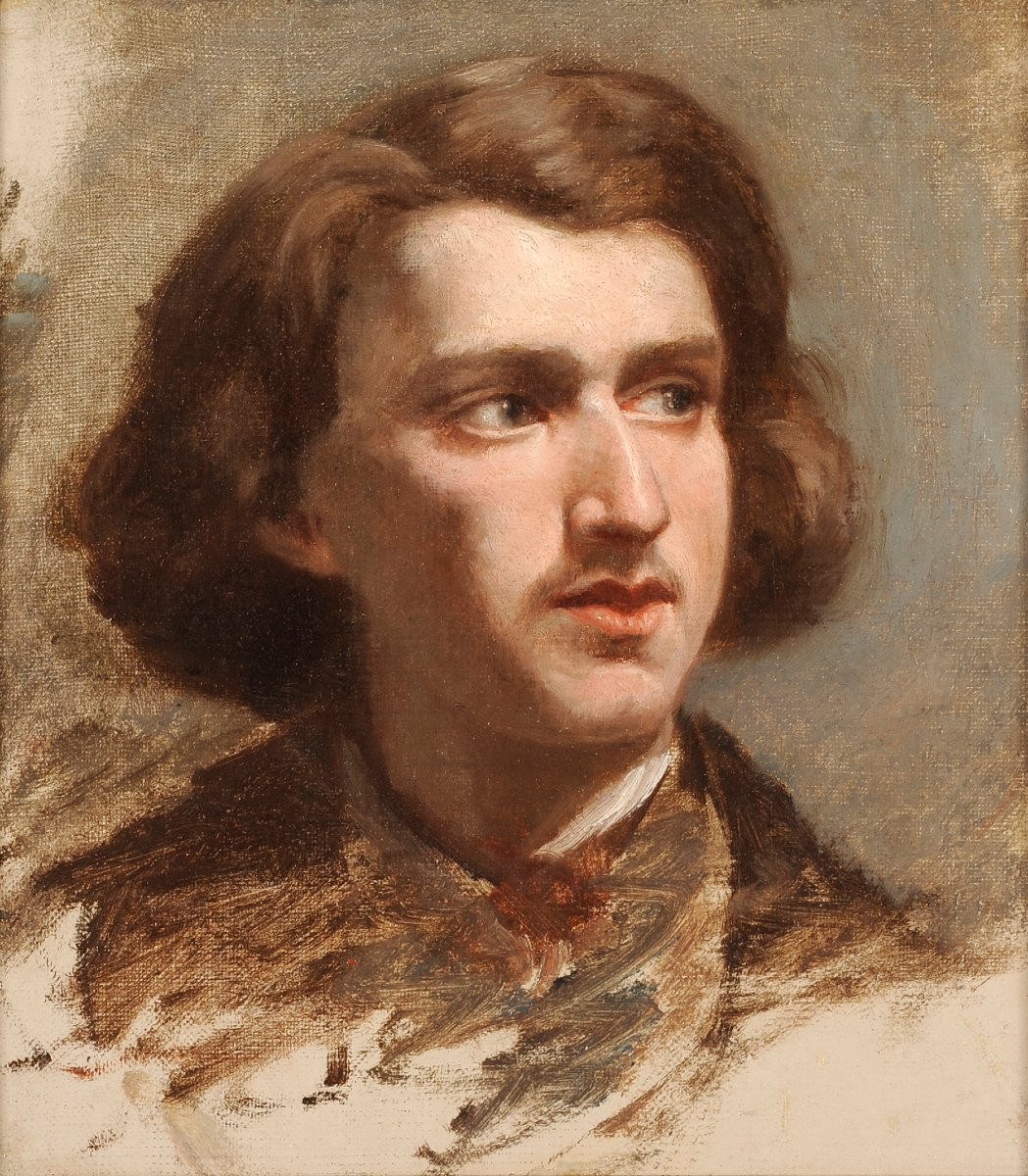 French School Circa 1840 - Sketch Of A Dandy Portrait-photo-2