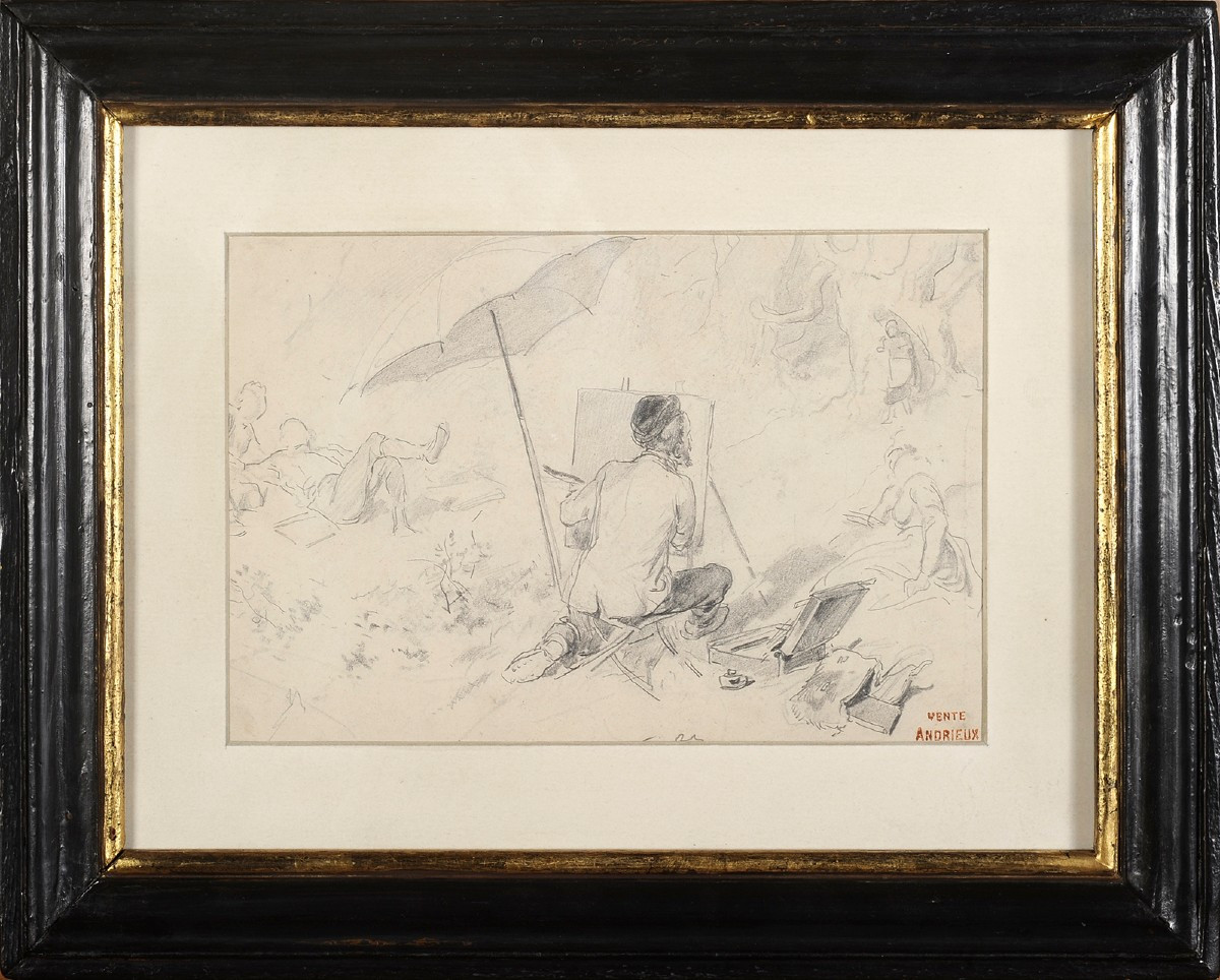 Clément Auguste Andrieux (1829-1880) Le peintre en plein air