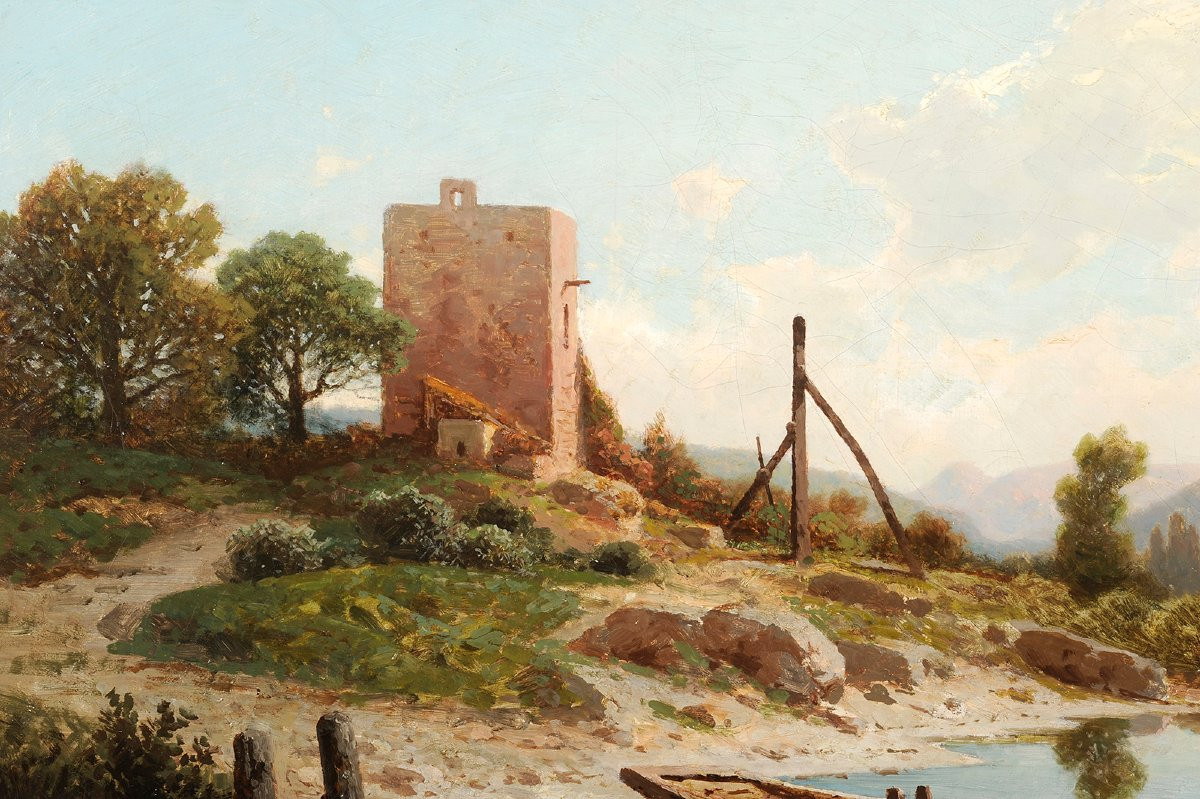 Antoine-Claude Ponthus-Cinier (1812-1885) Le bac à traille à Neuville sur Ain-photo-3