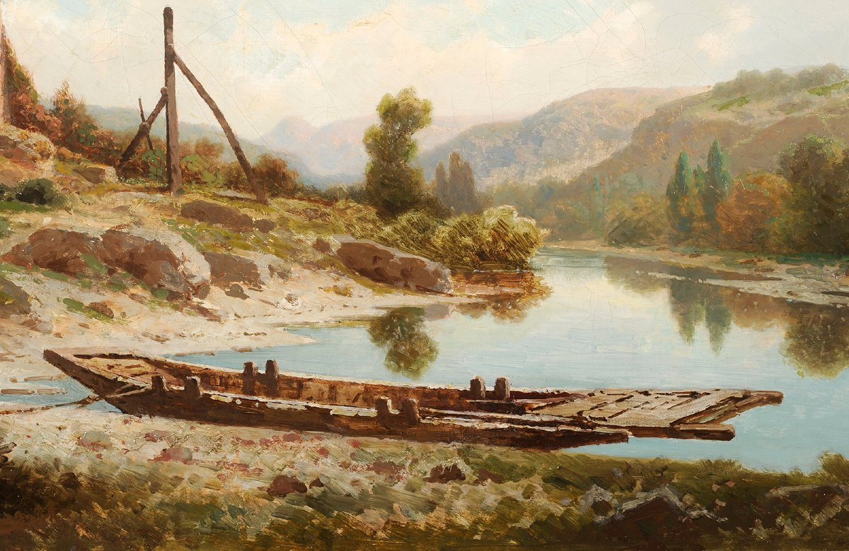 Antoine-Claude Ponthus-Cinier (1812-1885) Le bac à traille à Neuville sur Ain-photo-4