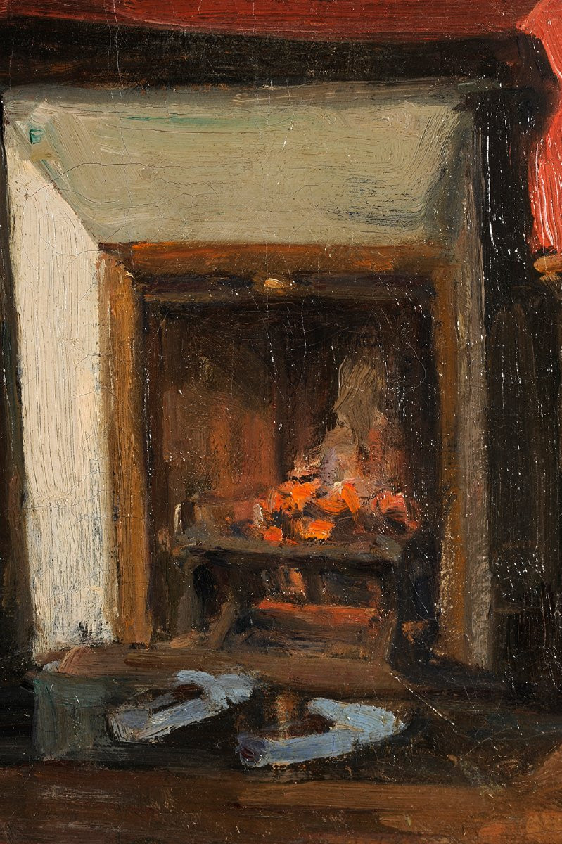 Paul Jean Hugues (1891-1950) Intérieur de collectionneur ou d'atelier-photo-4