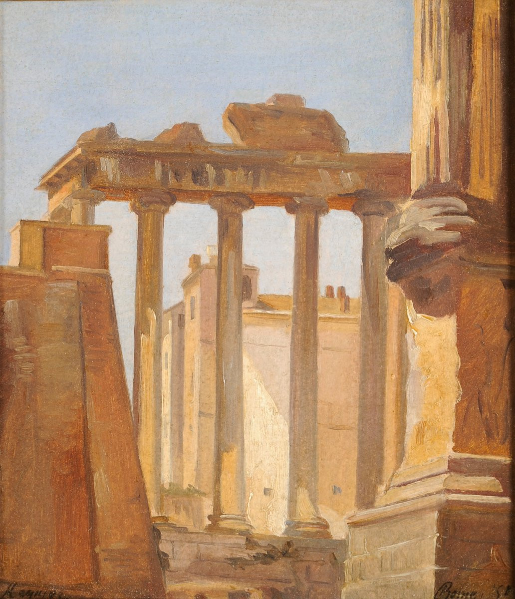 Jules-Joseph Meynier (1826-1903) Rome le temple de Saturne dans le forum-photo-2