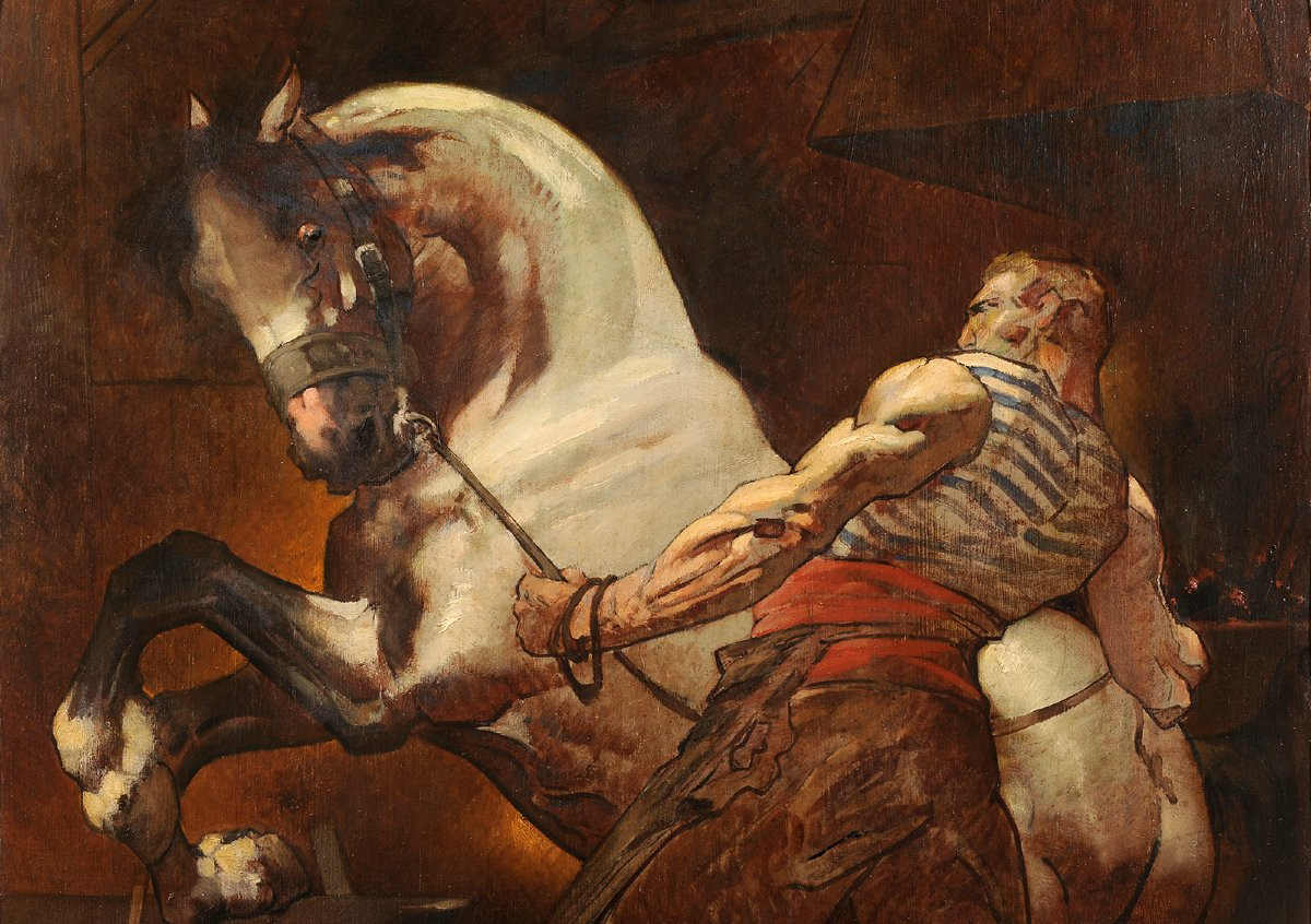 Henri Deluermoz (1876-1943) At The Blacksmith Horse Riding-photo-2