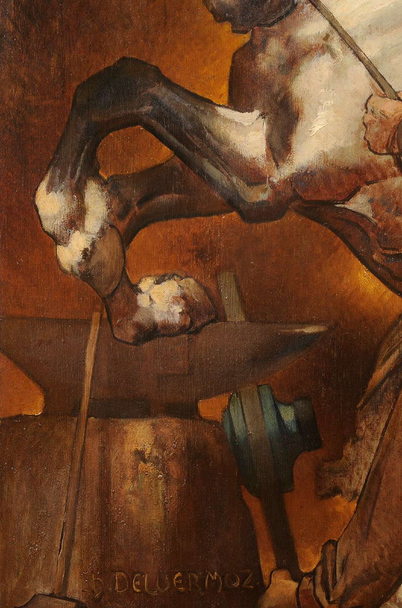 Henri Deluermoz (1876-1943) At The Blacksmith Horse Riding-photo-4