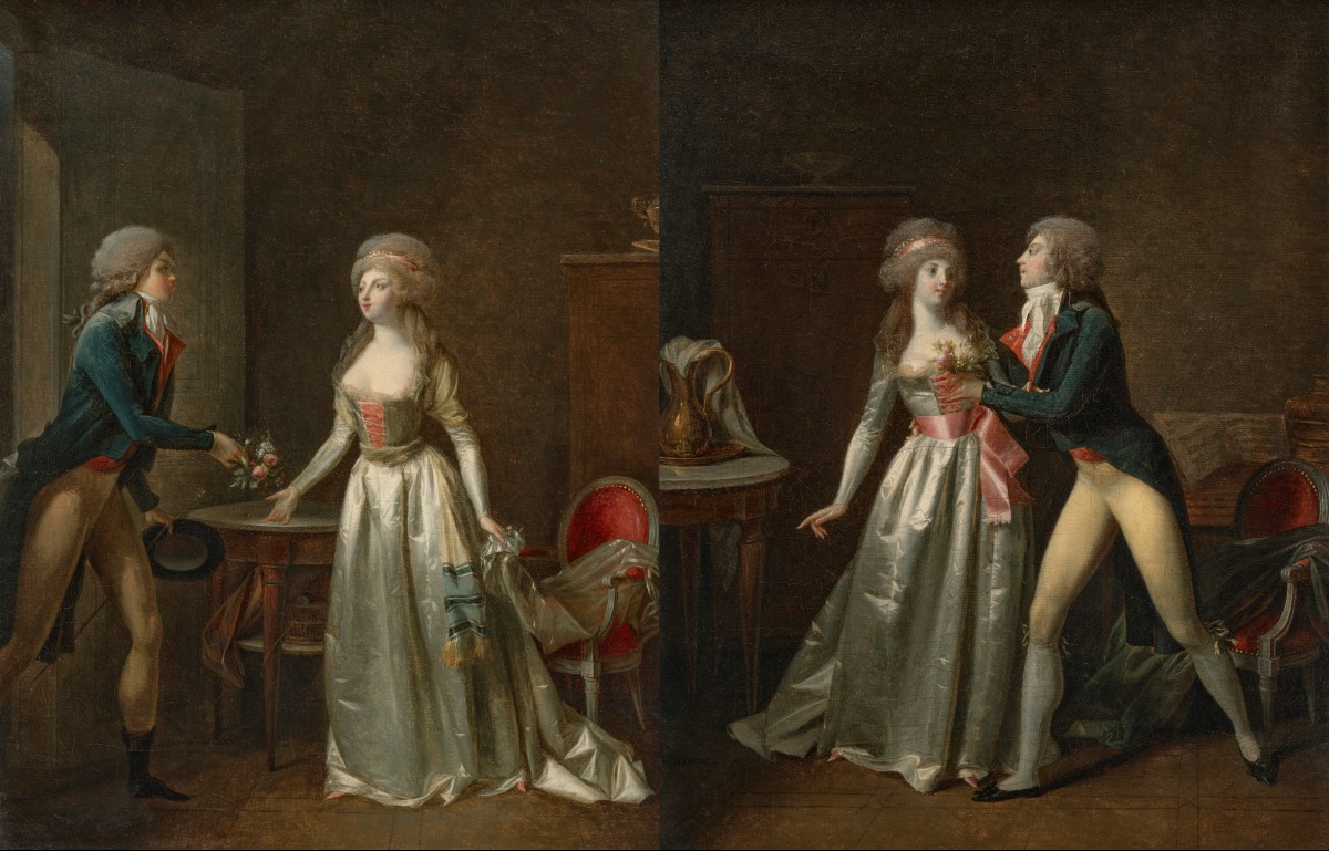 Jean-simon Fournier (late 18th Century) The Bouquet Offered And The Bouquet Accepted