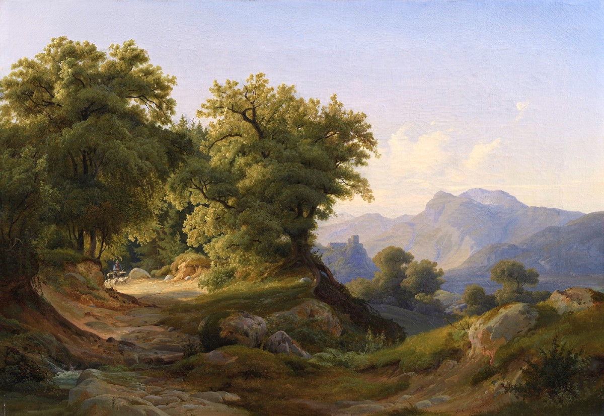 Hermann Carmiencke (1810-1867) Ruines du château de Lichtenberg - Tyrol Italie