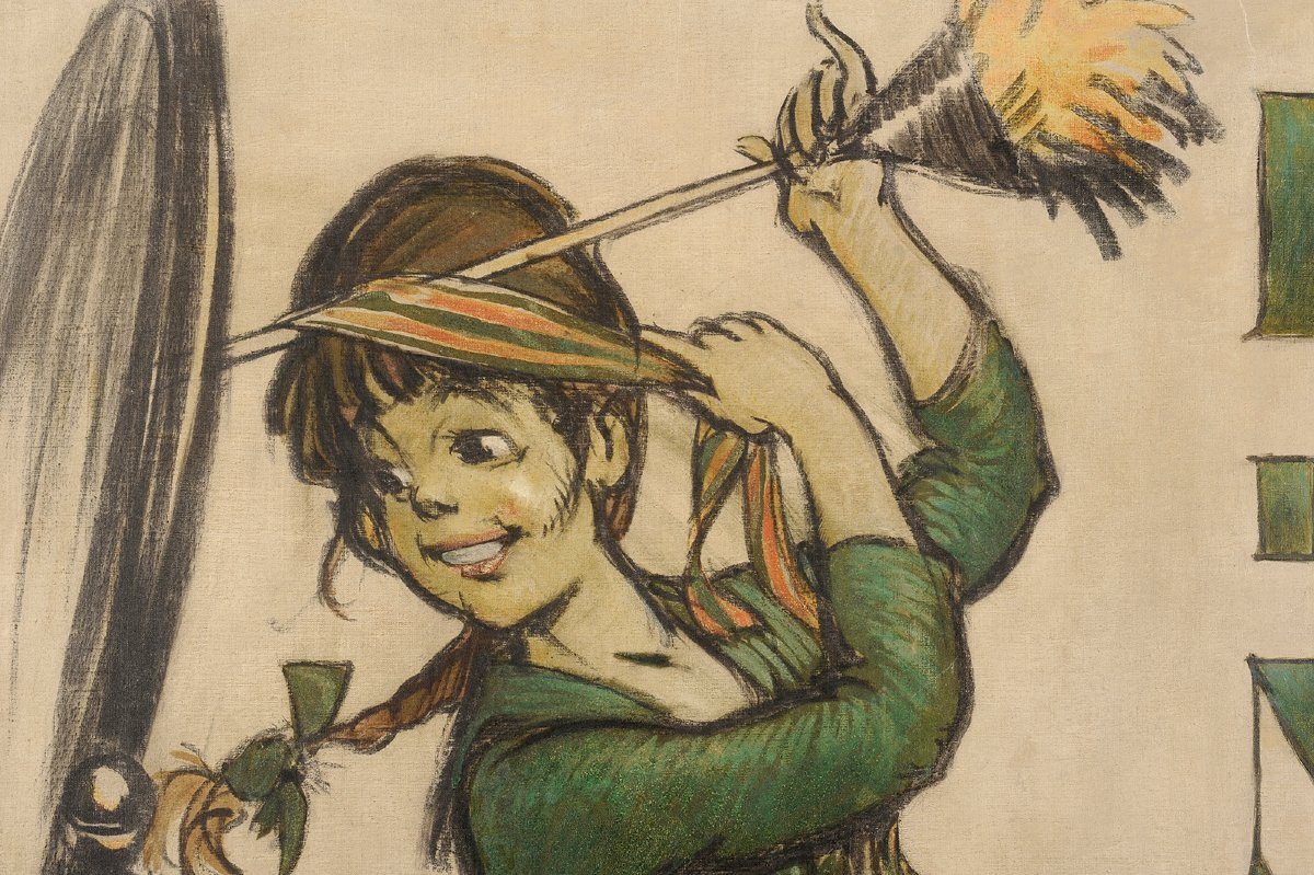 Francisque Poulbot (1879-1946) Peinture - Projet d’affiche pour le Bal de la Mode-photo-2