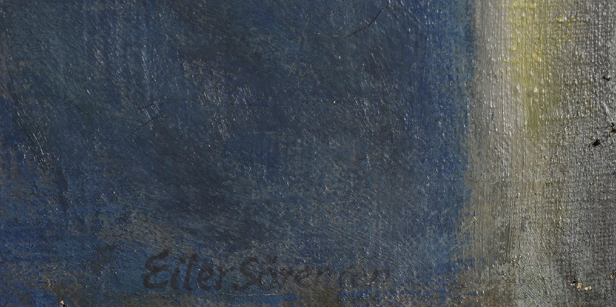 Eiler Carl Sørensen (1869-1953) Intérieur à l’escalier Danemark-photo-1