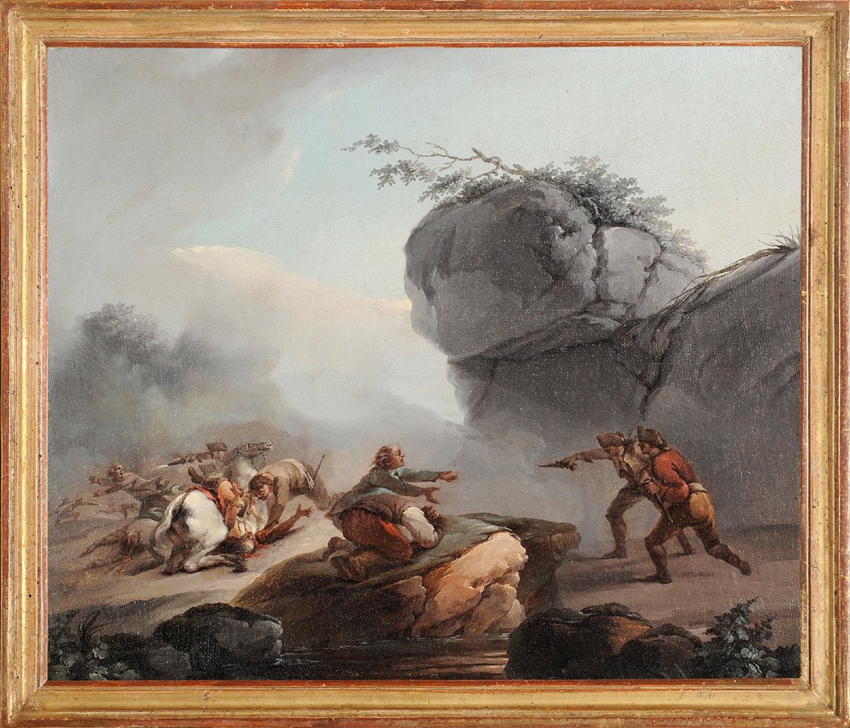 Batailles de brigands - Attribué à Jacques Bertaux (c.1745-1818)-photo-2