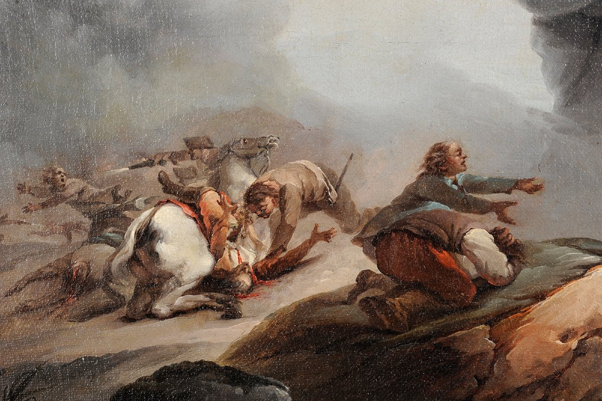 Batailles de brigands - Attribué à Jacques Bertaux (c.1745-1818)-photo-4