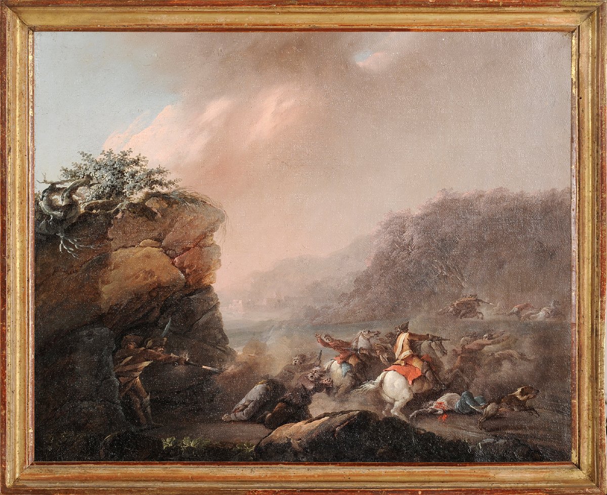 Batailles de brigands - Attribué à Jacques Bertaux (c.1745-1818)-photo-2