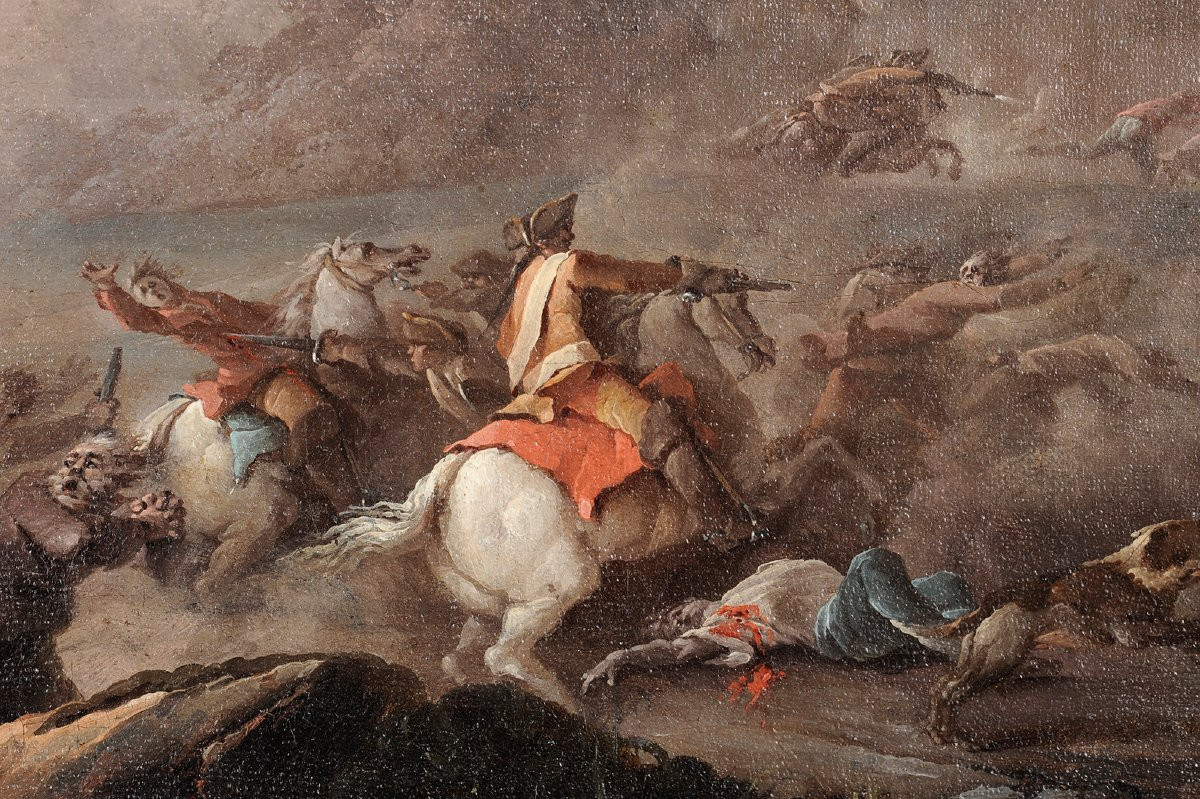 Batailles de brigands - Attribué à Jacques Bertaux (c.1745-1818)-photo-3