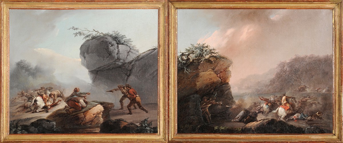 Batailles de brigands - Attribué à Jacques Bertaux (c.1745-1818)