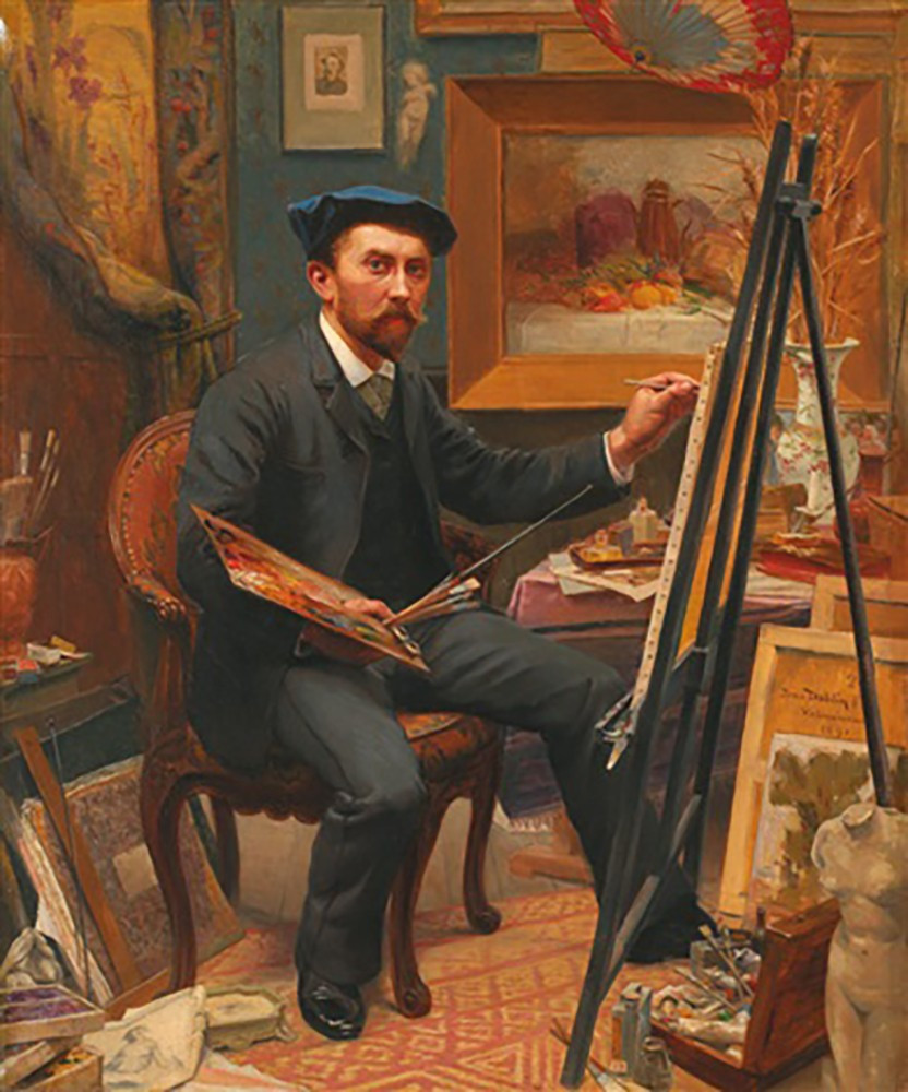 Jean Dablin (1858-1923) Autoportrait dans l’atelier 1881 Saint-Quentin Aisne Saint-Etienne-photo-3