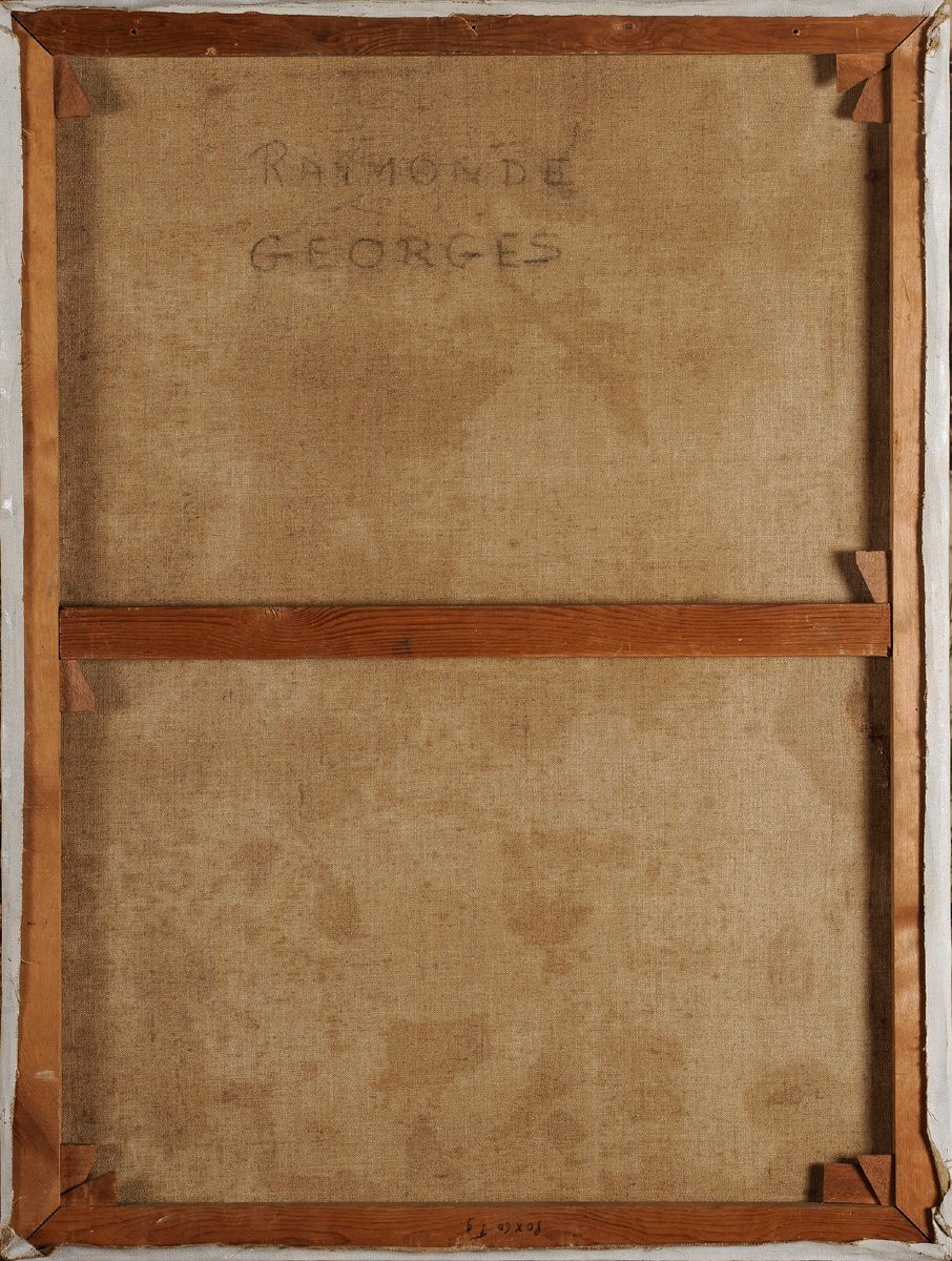 Raymonde Georges (XXe) Nature morte au crâne-photo-3