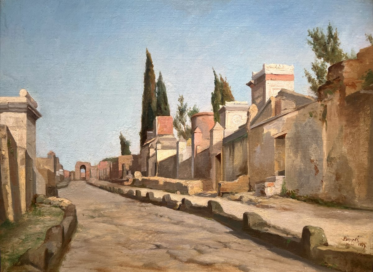 Charles-Baptiste Schreiber (1847-1902) Pompéi la voie des Tombeaux - Via dei Sepolcri-photo-2