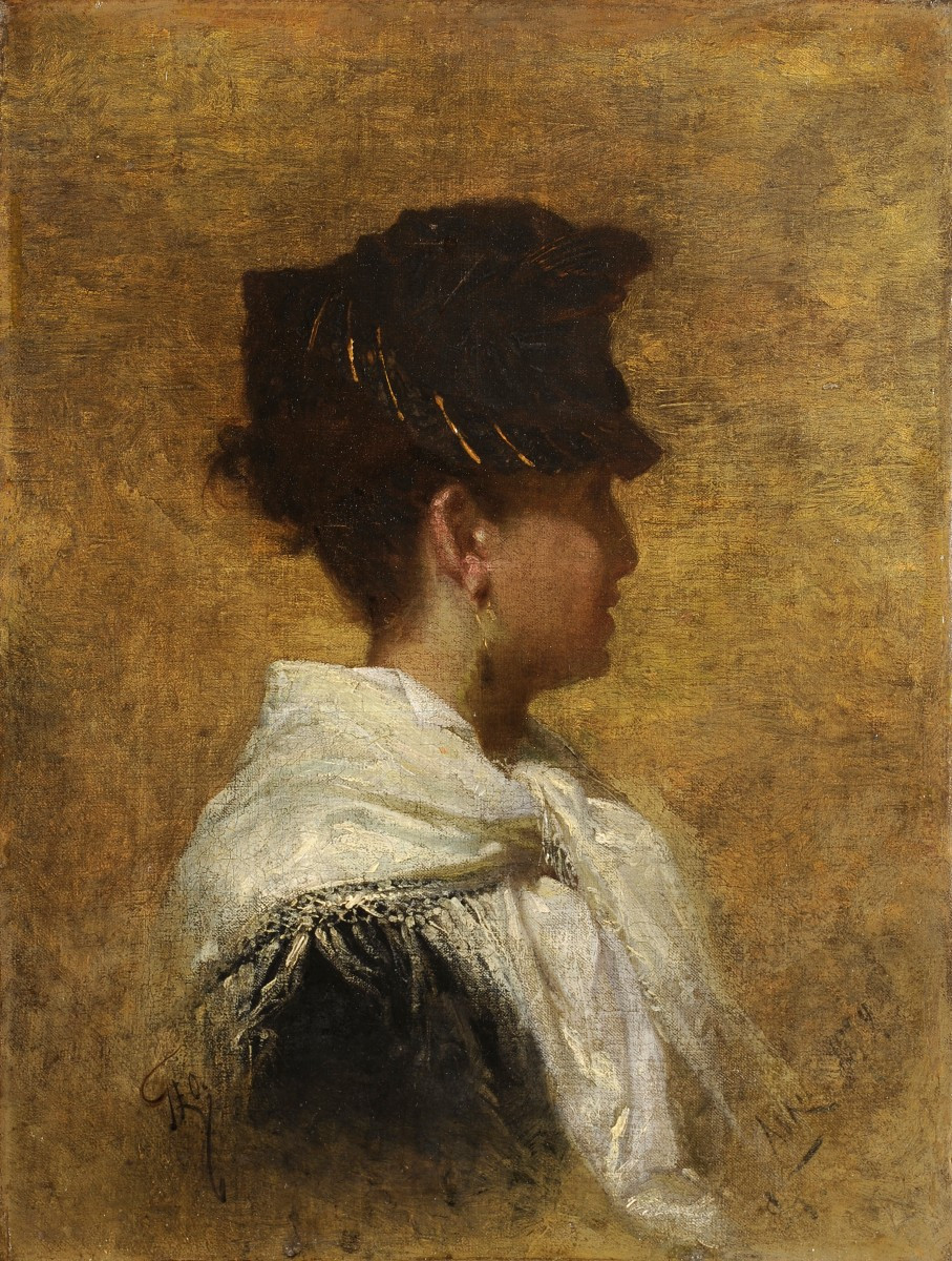 Geo (jean Geoffroy, Known As) (marennes 1853 – Paris 1924) Elegant Woman In Profile