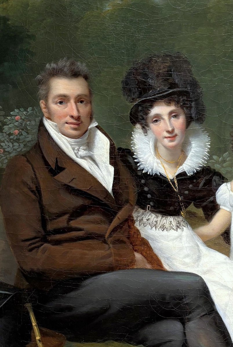 Ange-René Ravault (1766-1845) Portrait d’une famille de la région de Montargis ou de Pithiviers-photo-3