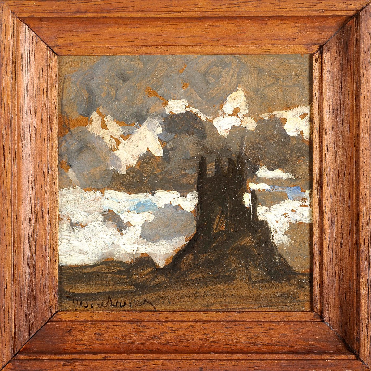 Louis-Marie Désiré-Lucas (1869-1949) Esquisse de rochers à marrée basse - Hommage à Victor Hugo-photo-2