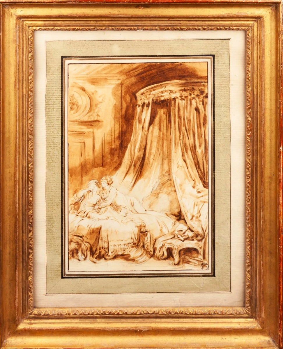 dans le goût de Fragonard (1732-1806) La courtisane amoureuse Sanguine