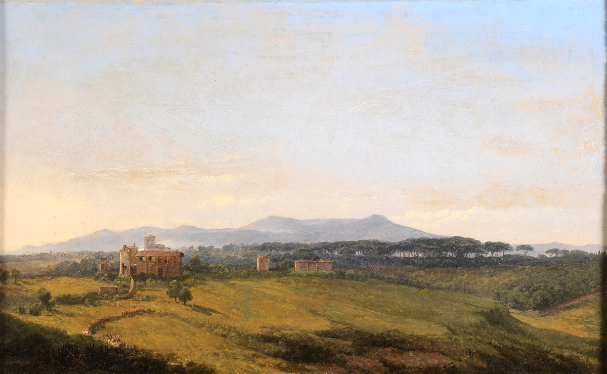 Att. To Simon Denis (1755-1813) View Taken From The Villa Borghese In Rome-photo-2
