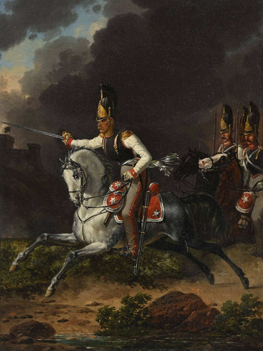 Hippolyte Lecomte (1781-1857) Colonel Of Russian Cuirassiers Cavalier Chevalier