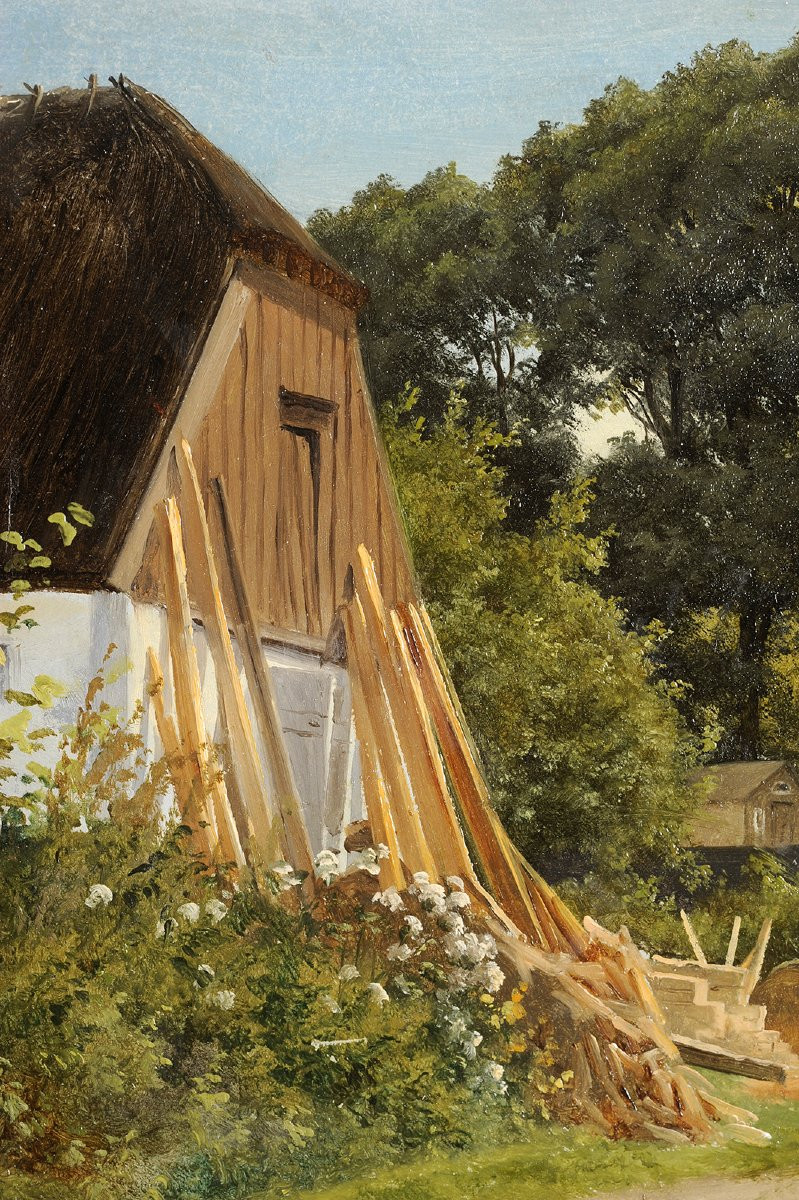 Frédérik Kraft (1823-1854) A Sawmill Near A Logging Road In Denmark-photo-2