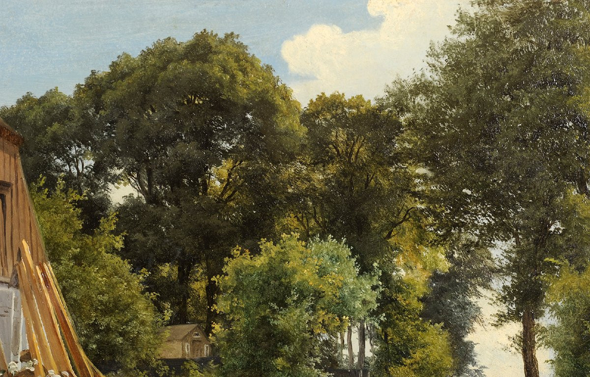 Frédérik Kraft (1823-1854) A Sawmill Near A Logging Road In Denmark-photo-4